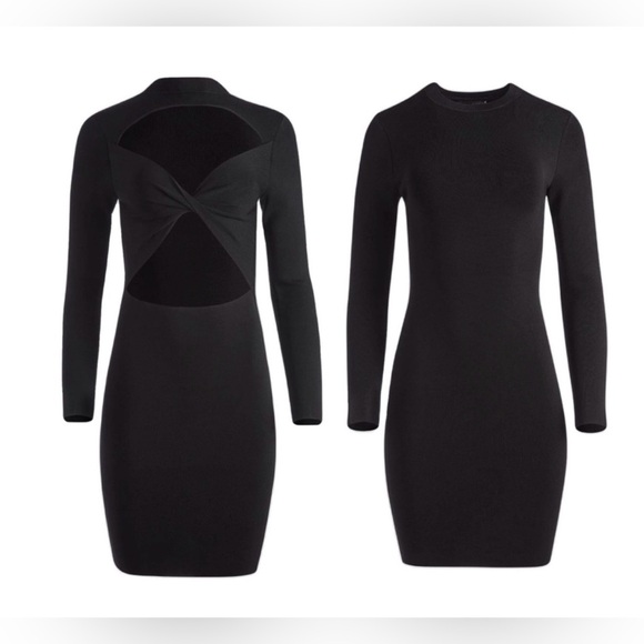 Alice + Olivia Estelle Black Reversible Long-Sleeved Mini Dress NWT - Picture 2 of 5